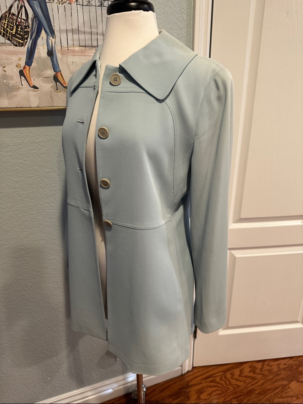 Tahari Sz 8 VTG Light Blue Single-Breasted Blazer/Jacket - Picture 4 of 13